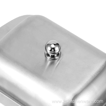 Kitchen Rectangle Stainless Steel Butter Dish With Cover